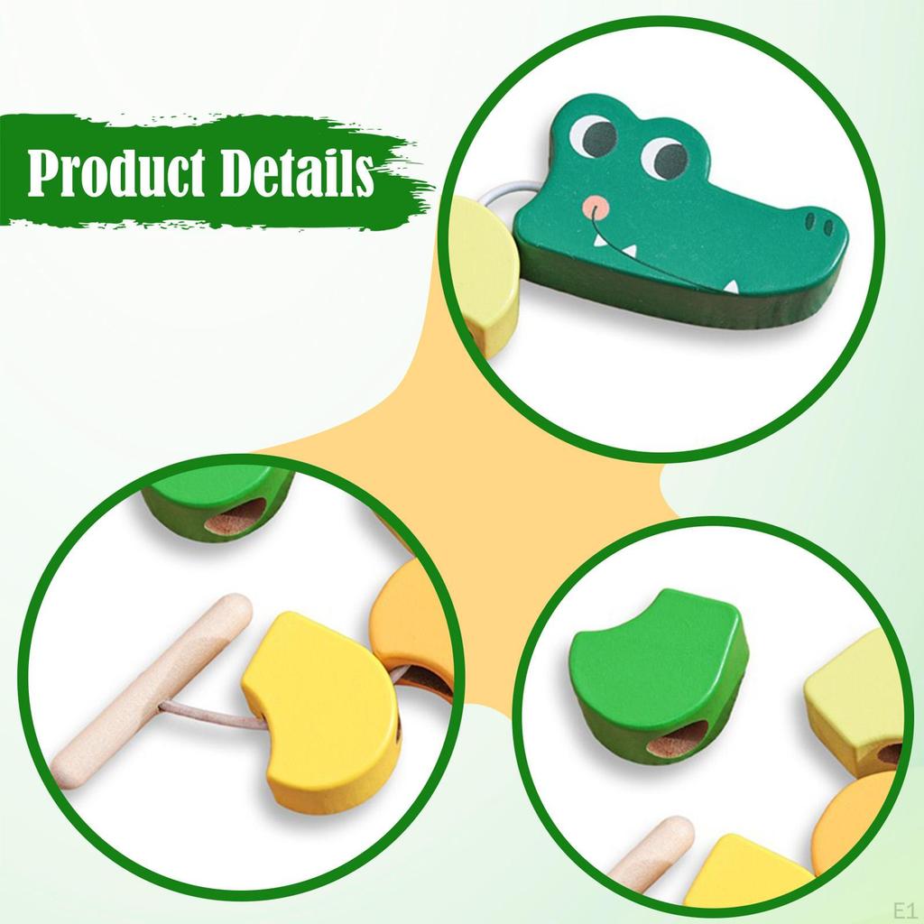 Wooden Lacing Toy Threading Toys Learning Problem Solving Ability Preschool Toddlers Educational