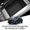 for Mazda CX-5 CX5 2026 Car Center Armrest Lower Storage Box TPE Tray Organizers Accessories Tidying Black
