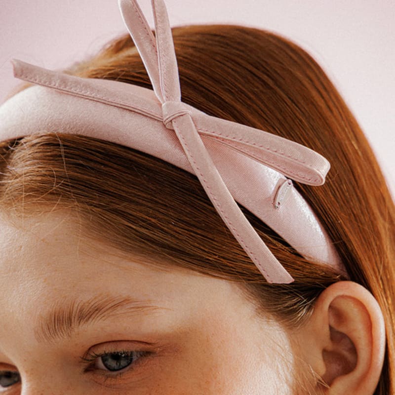 Mellotory Wide Ribbon Satin Hairband (light Pink)