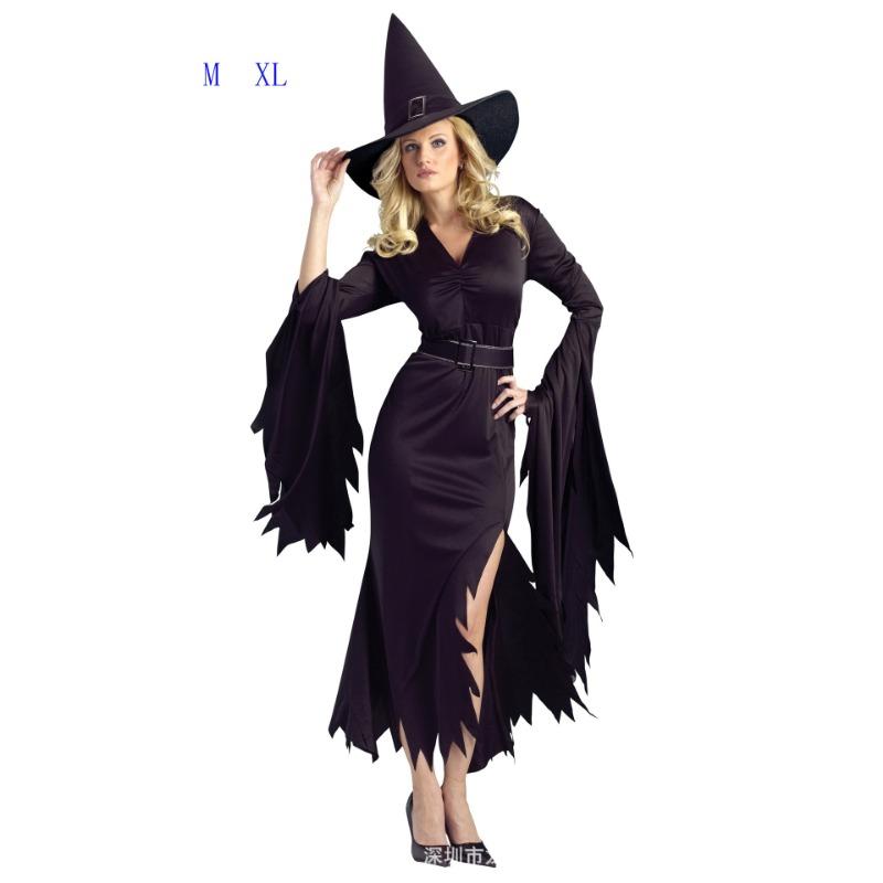 Halloween Costume Adult Witch Lace Splicing Witch Costume Bar Party Table Performance Costume New
