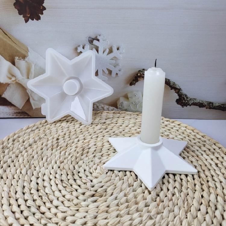 Star Candle Holder Castings Molds DIY Candlestick Silicone Molds Resins Molds