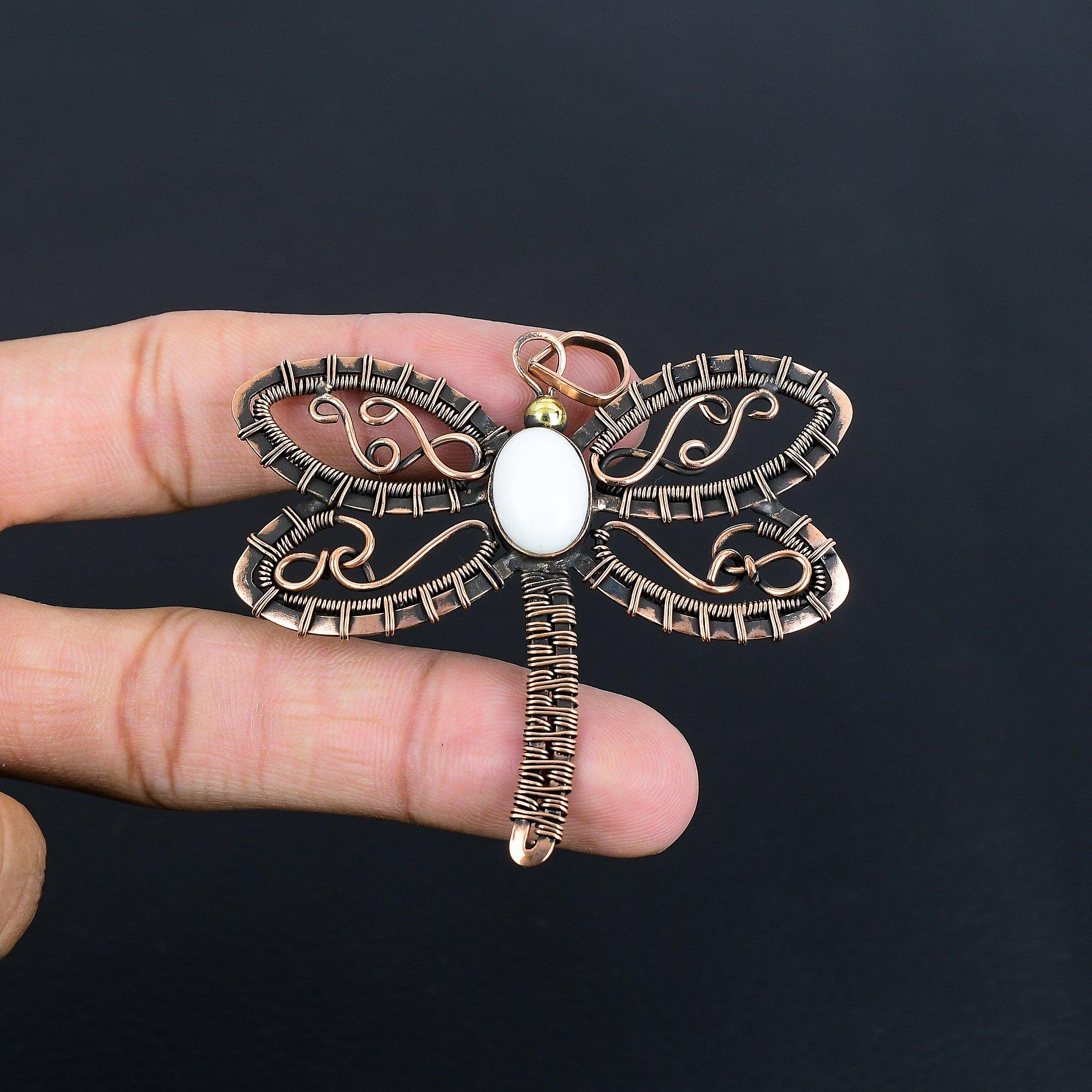 

Кулон из белого коралла, обернутый медной проволокой 999 пробы, Ювелирное изделие с кулоном из драгоценного камня ручной работы, Подарки для жены, Совершенно новый кулон 2.75 Inches