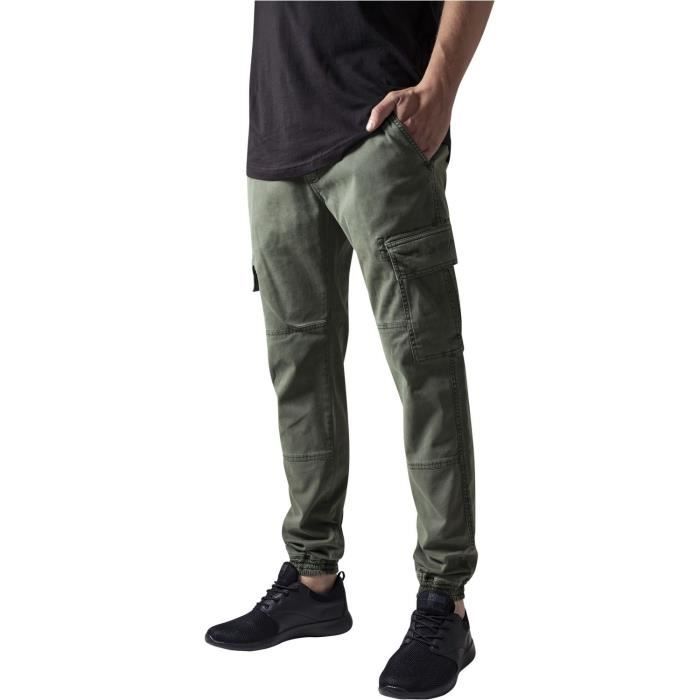 Pantalon Cargo - Urban Classics - Washed - 98% Coton - Élastique - Poches Latérales
