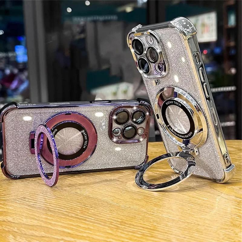 For Xiaomi 14T Pro Crystal Bracelet Glitter Mirror Holder Case for Xiaomi 14T 13T Pro 14C For POCO X7 X6 F6 Pro Shockproof Cover