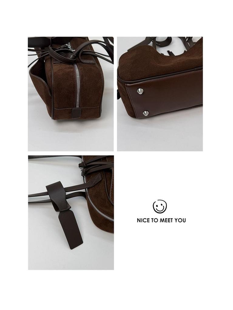 2025 Autumn Large Capacity Retro Frosted Shoulder Tote Handbag