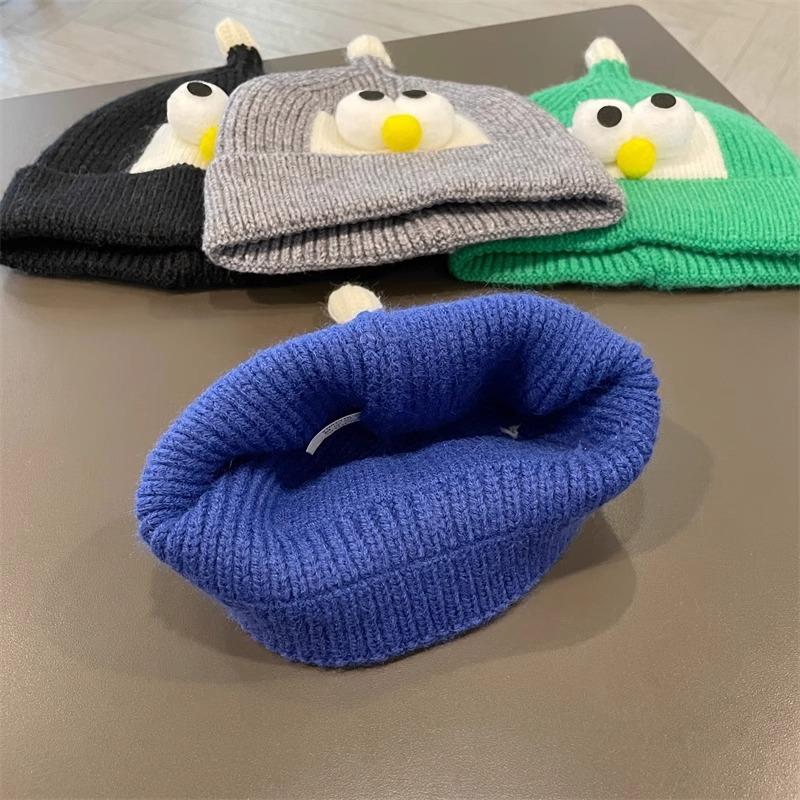 Autumn and Winter Children's Knitted Hat Baby Warm Windproof Ear Protection Pullover Hat Korean Style Fashionable Personalized Baby Woolen Hat