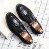 Men's Tassel Slip-On Leather Loafers: British Style, Fashionable & Casual, Available in Large Sizes.