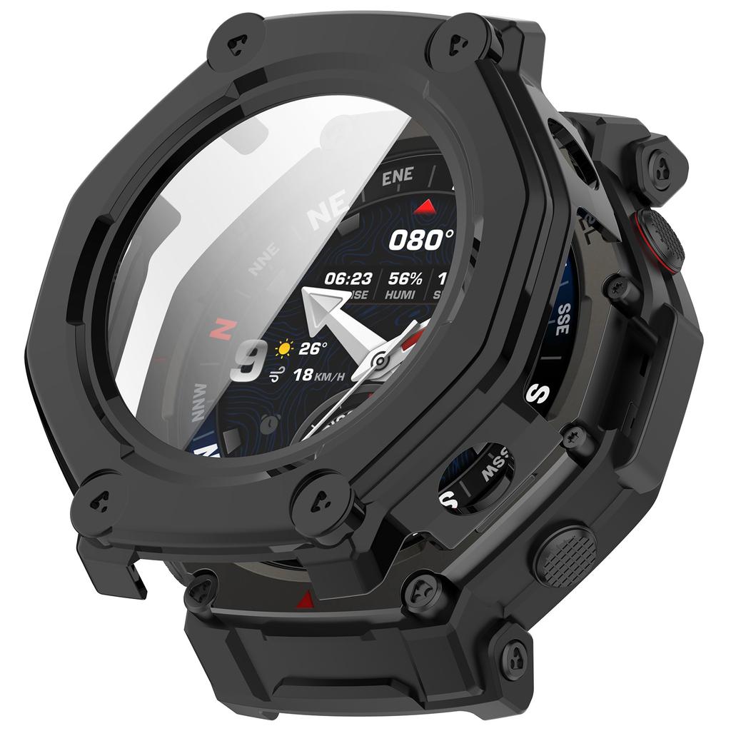 PC Case+Tempered Galss For Amazfit T-rex3 Pro SmartWatch Strap Cover bumper for  Huami Trex3Pro 48mm Screen Protector Shell