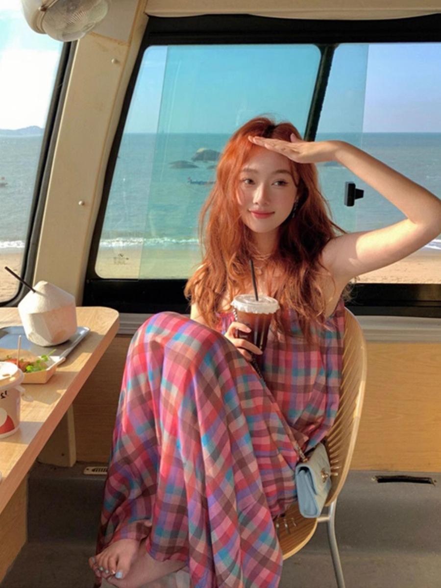 

Романтичный ретро-сарафан в клетку на весну/лето — милый стиль для отпуска на берегу моря S