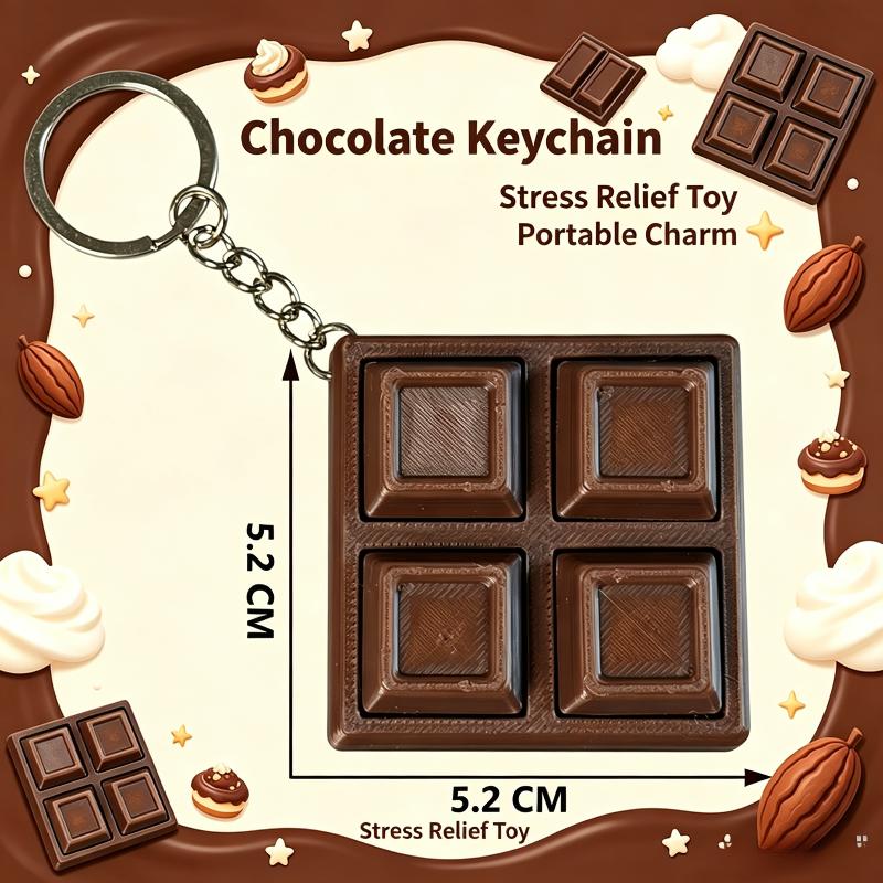 3D Chocolate Keyboard Fidget Keychain Decompression Finger Clicker Stress Relief