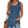Womens Casual O Neck Loose Color Sleeveless Top T-shirt Summer Tank Tops For Women Tank Camisole Sleeveless Basic Tops