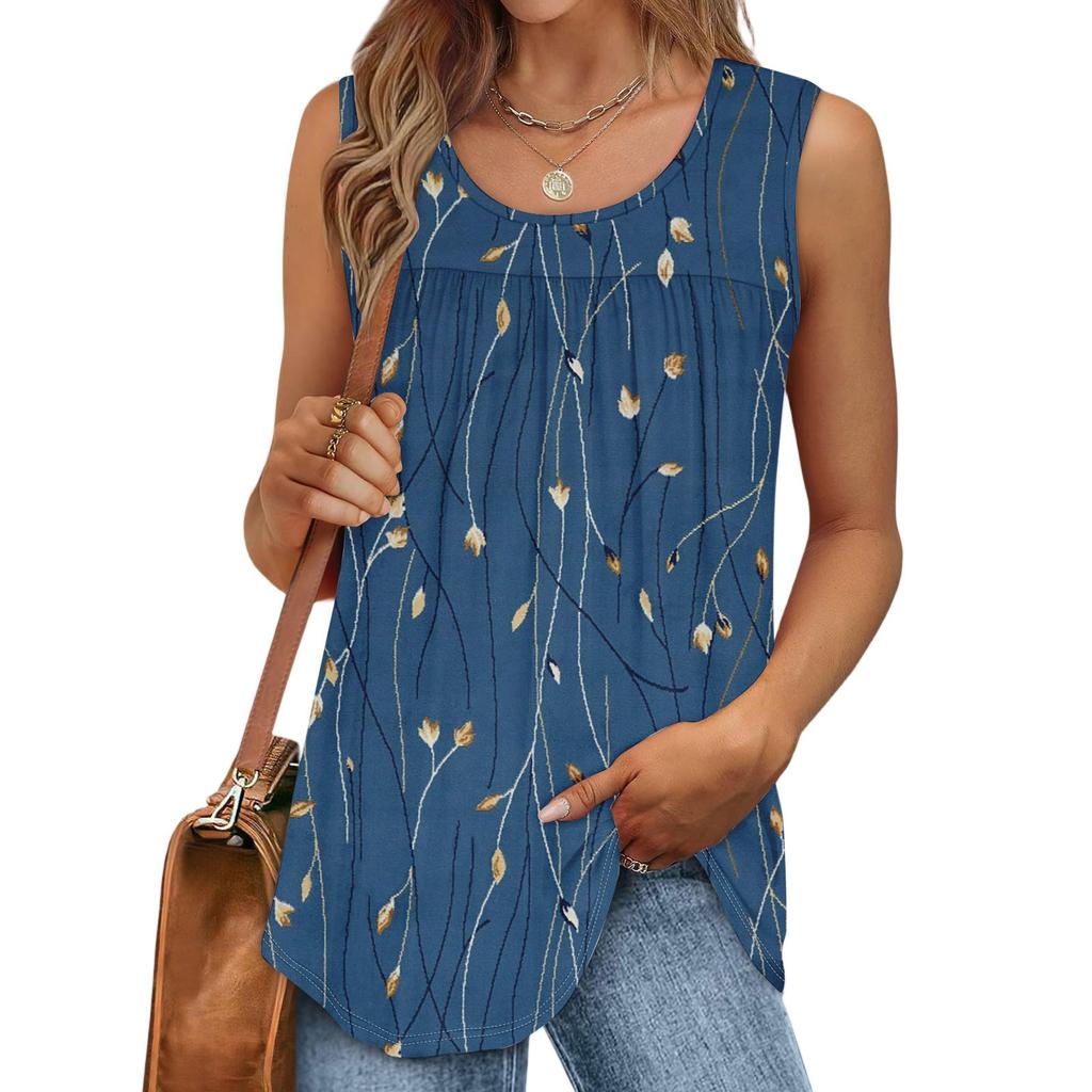 Womens Casual O Neck Loose Color Sleeveless Top T-shirt Summer Tank Tops For Women Tank Camisole Sleeveless Basic Tops