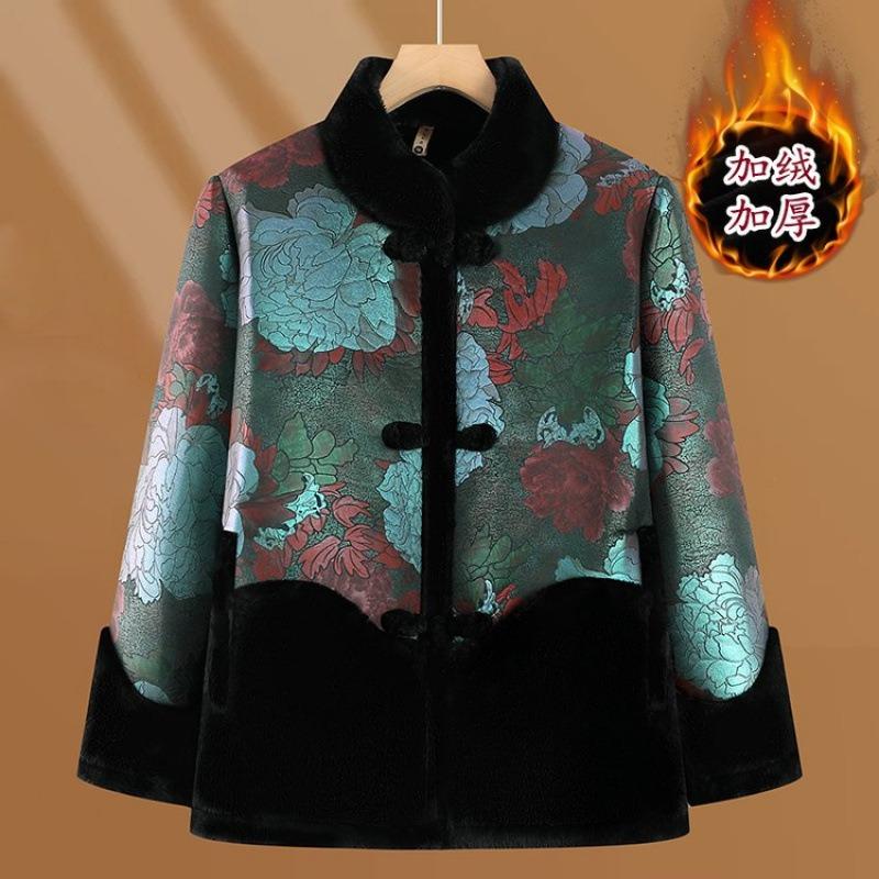 

Rich velvet thickened fur integrated jacket women s clothing cotton clothing warm clothes winter 6XL [Recommended 160-82.5kg]