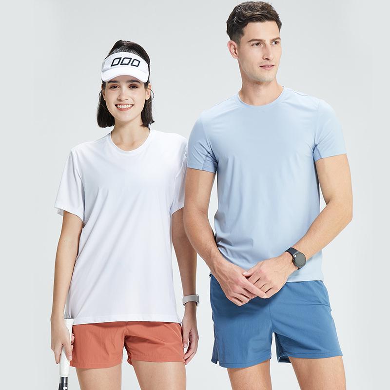 Quick-Dry Cool Short Sleeve Fitness Running T-Shirt - Breathable, Loose Crew Neck for Outdoor Sport