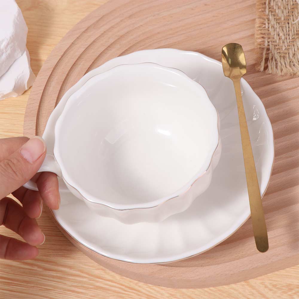 Ceramic Pumpkin Coffee Cup Gold Trim Afternoon Tea Set Couple Cups Tea Cups Wedding