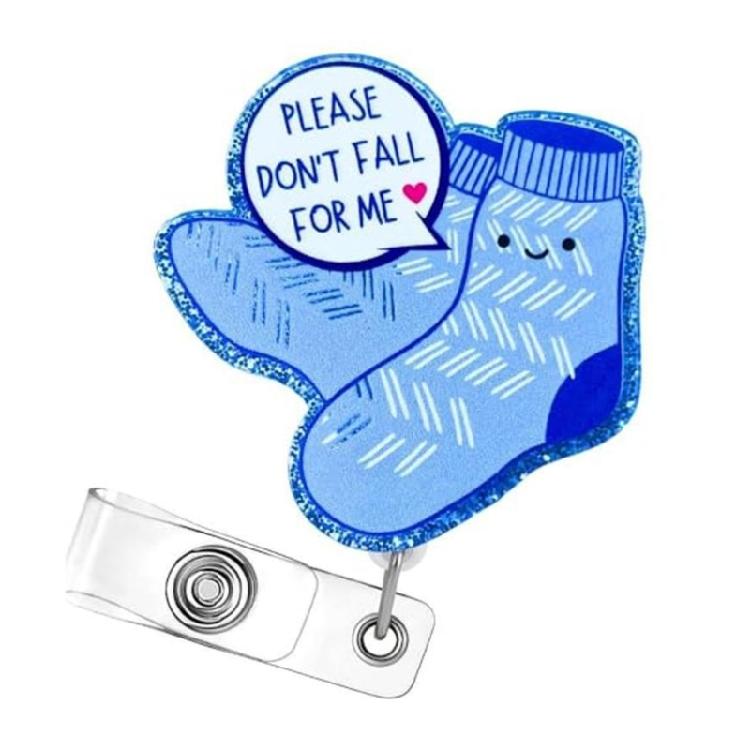 Socks Badges Holder Retractable Badges Reel with Swivel Clip Acrylics Badge Holder for Doctor Nurse синий
