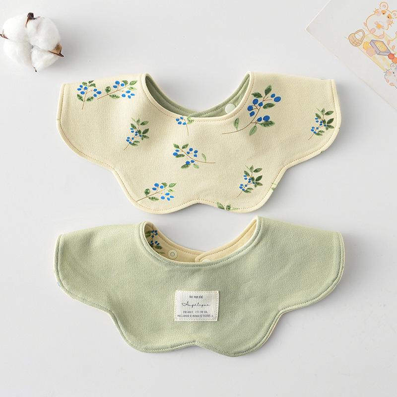 Korean Style A-Type Pure Cotton Double-Sided Baby Bib for 0-2 Years