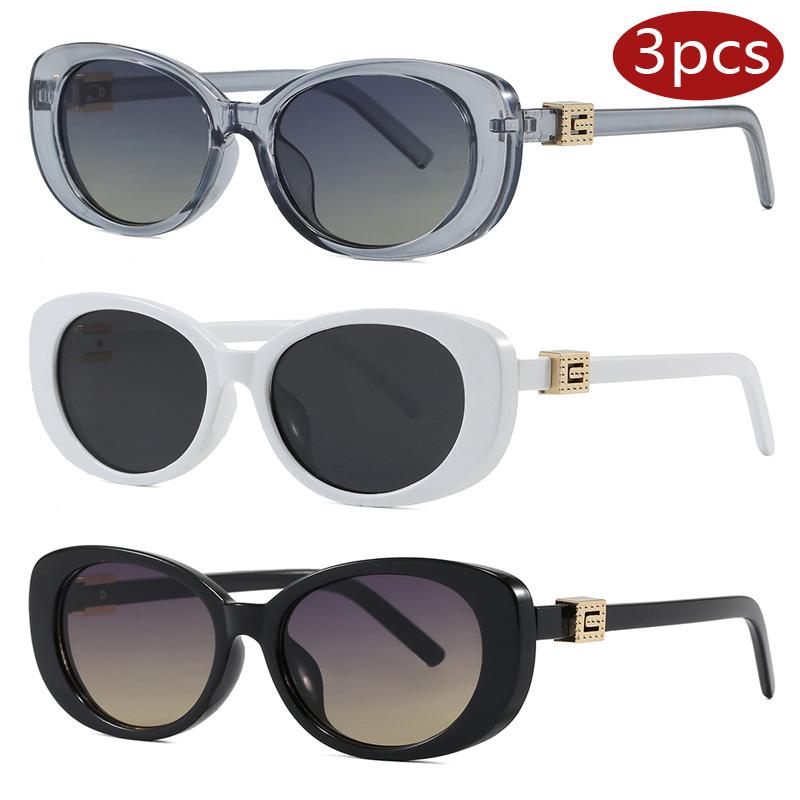 3pcs Luxury Brand Cat Eye Sunglasses Women Men Designer Small Frame Sun Glasses Female Popular Rive Shades UV400 Eyewear