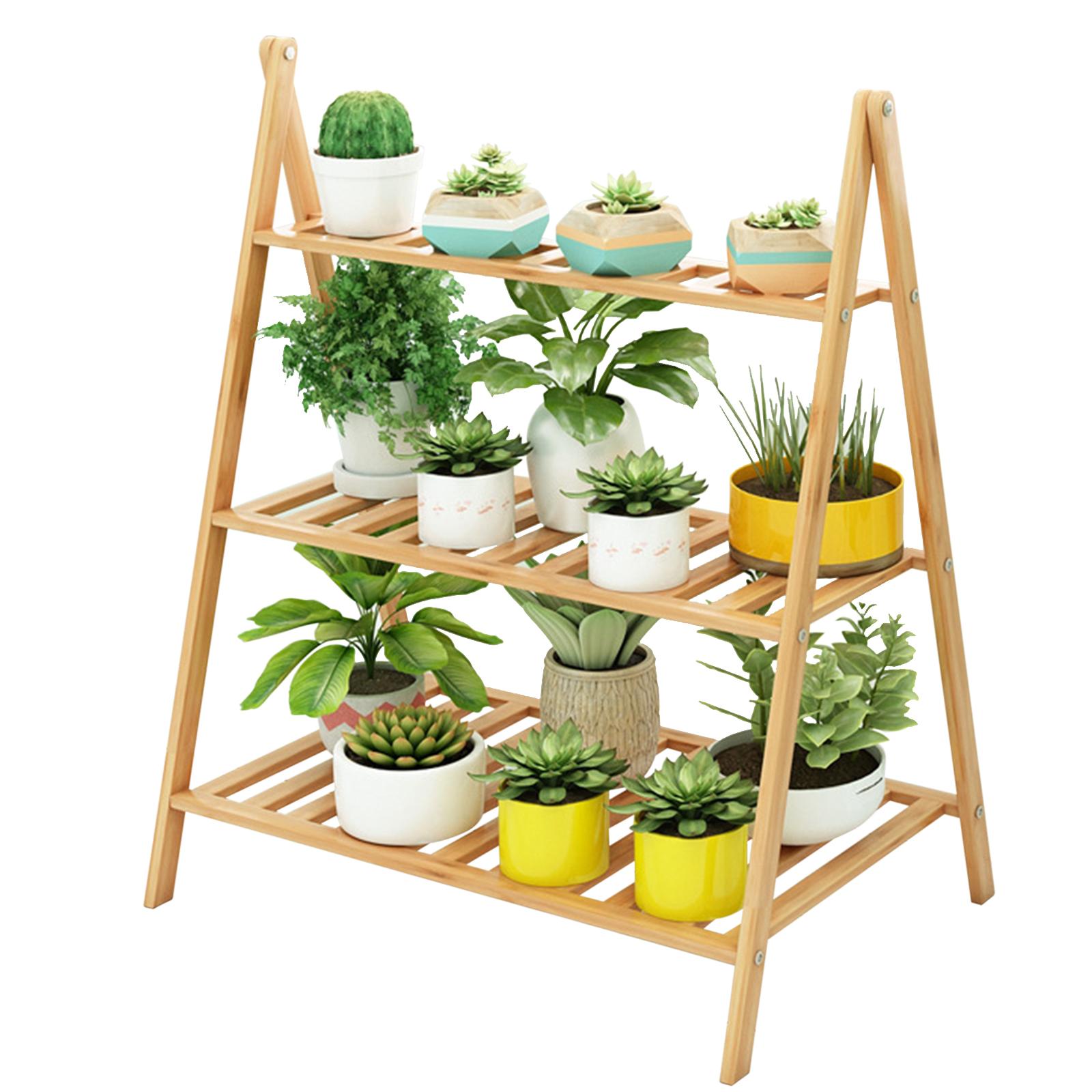 

Подставка для цветочного горшка из бамбука, многослойная декоративная напольная стойка для суккулентов для помещений