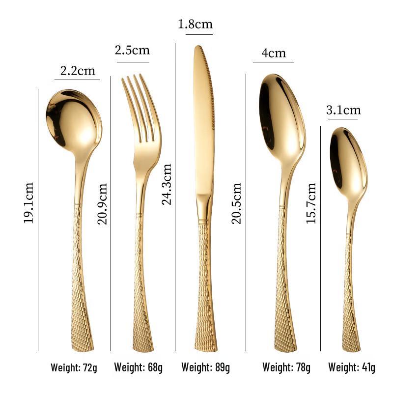 Golden 304 Stainless Steel Western Cutlery Set