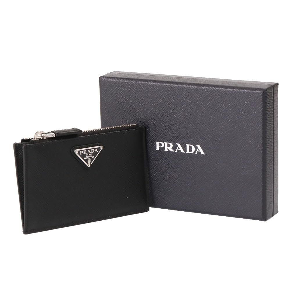 Zubehör 2MC086 QHH Nero Saffiano Dreieck-Karten-Münzetui [Prada] (Kartenhülle) Herren Damen [Marke] [Artikel]