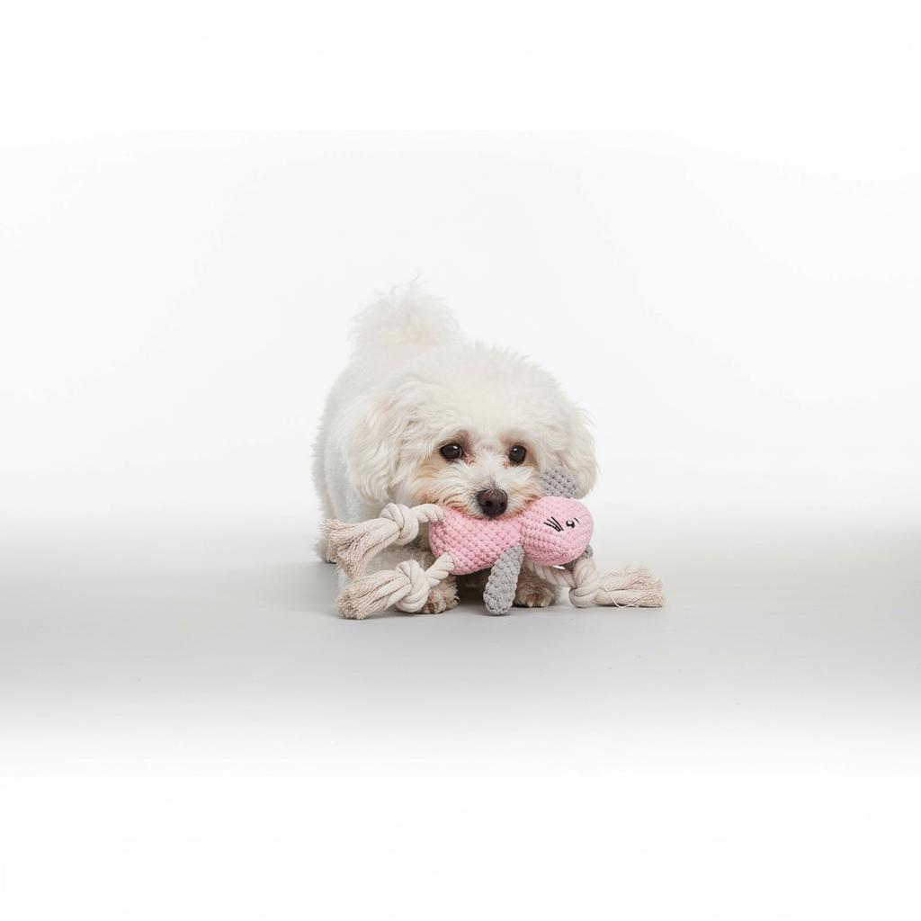 Plush Squeaky Mouse Dog Toy with Cotton Rope Knot - Interactive Self-Play Boredom Relief Pet Chew Toy
