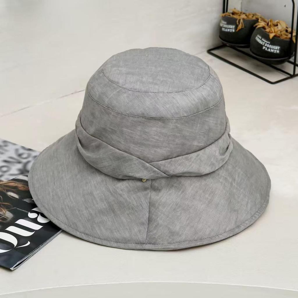 2026 Korean Style Women's Pleated Bucket Hat: Japanese-Inspired, Face-Slimming, Sun Protection, Versatile & Lightweight