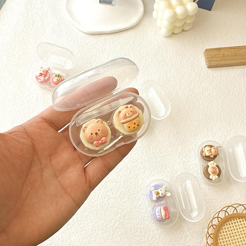 Portable Cute Bear Contact Lens Box Holder Travel Eye Contact Lenses Case Container Storage Case Travel Accessories