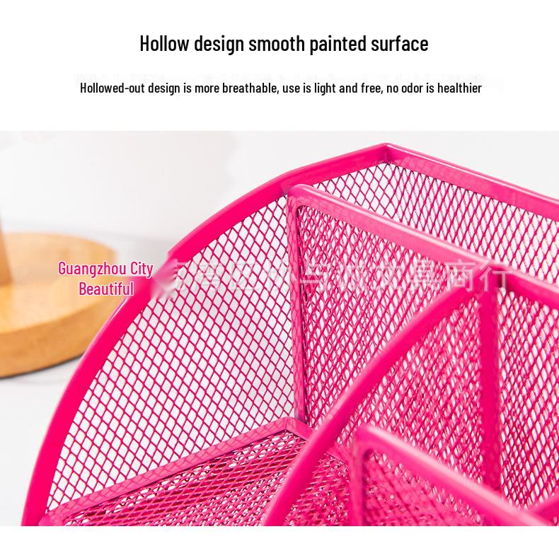 Porte-stylo 7 compartiments en treillis de fer:  Porte-stylo en métal créatif et boîte de rangement tendance