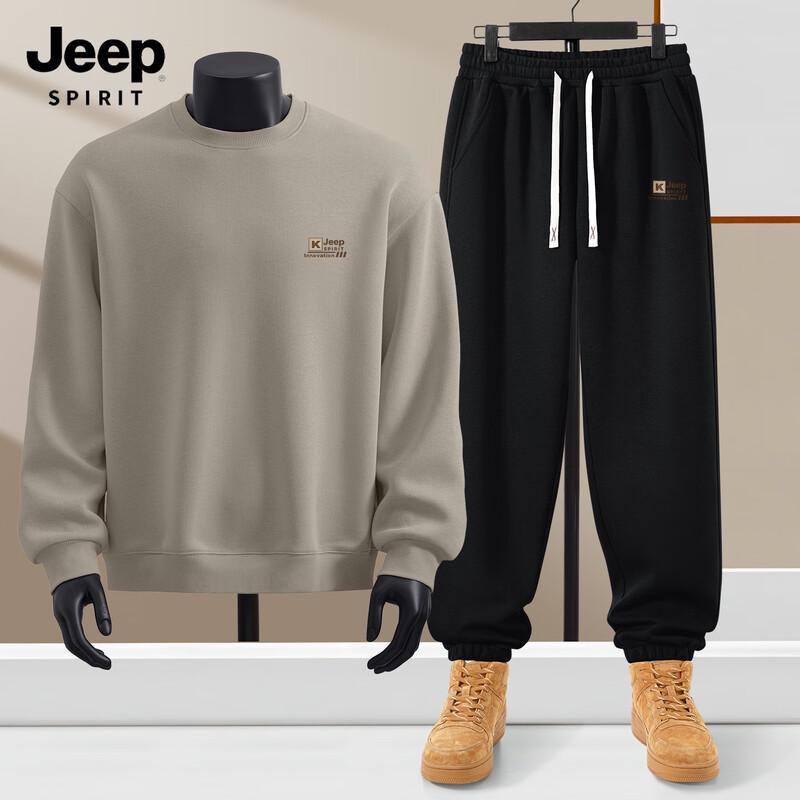 JEEP SPIRIT Men's 2025 Casual Hoodie & Sweatpants Set