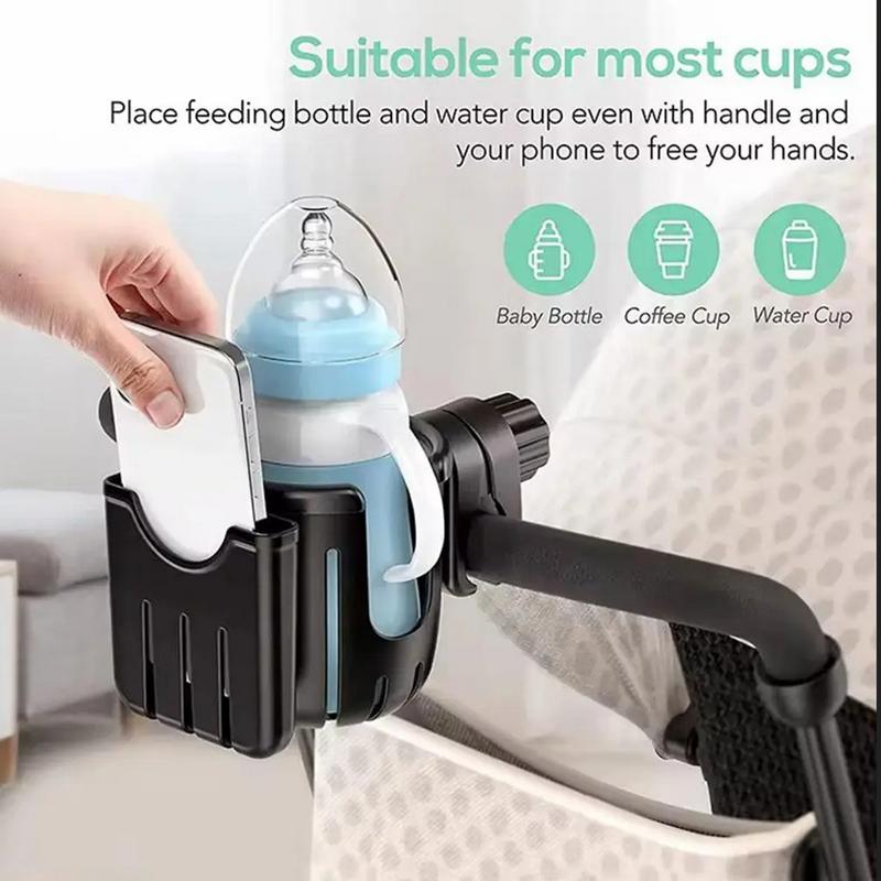 2 In 1 Bicycle Water Cup Holder for Outdoor Cycling Stroller Phone Holder Milk Bottle Support Mountain Bike Water Bottle Holder