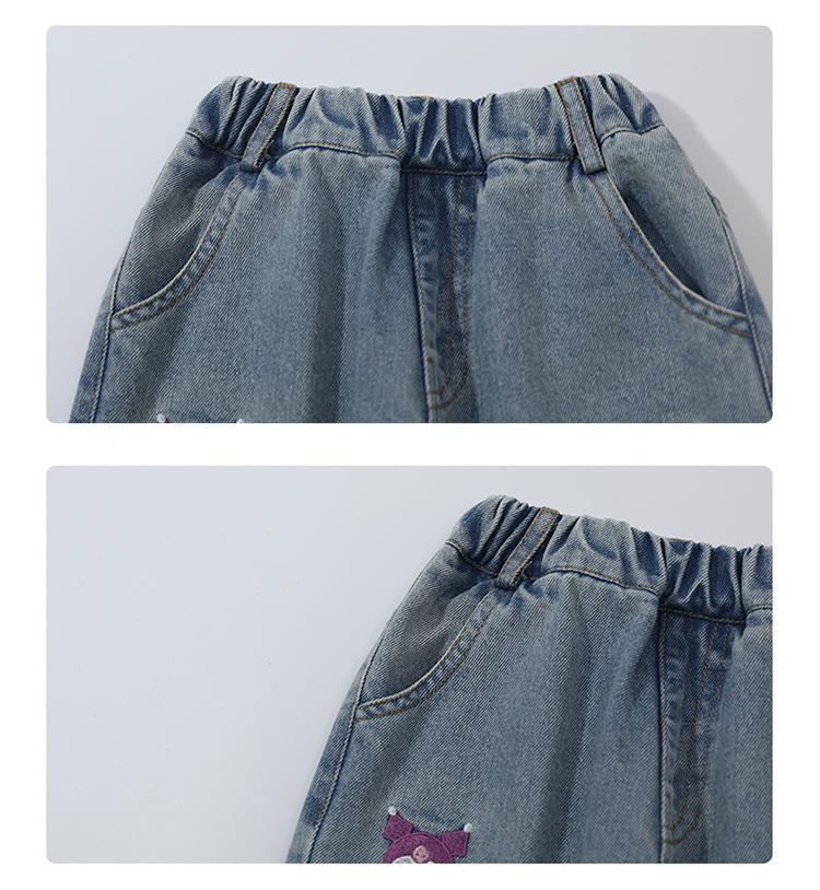 Kuromi Girls' Loose Fit Jeans, Spring/Autumn 2025 Fashionable Style