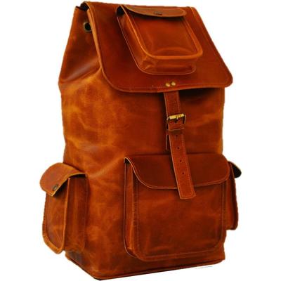 Men’s Vintage Leather Backpack 16 Inch Laptop Bag Business Travel Hiking Shoulder Rucksack