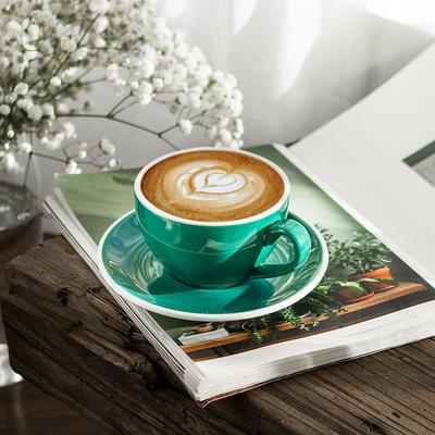 Barista Recommends Ceramic 3rd Generation Thickened Coffee Cup and Saucer Set Caboo Latte Professional Latte Art Cup 350