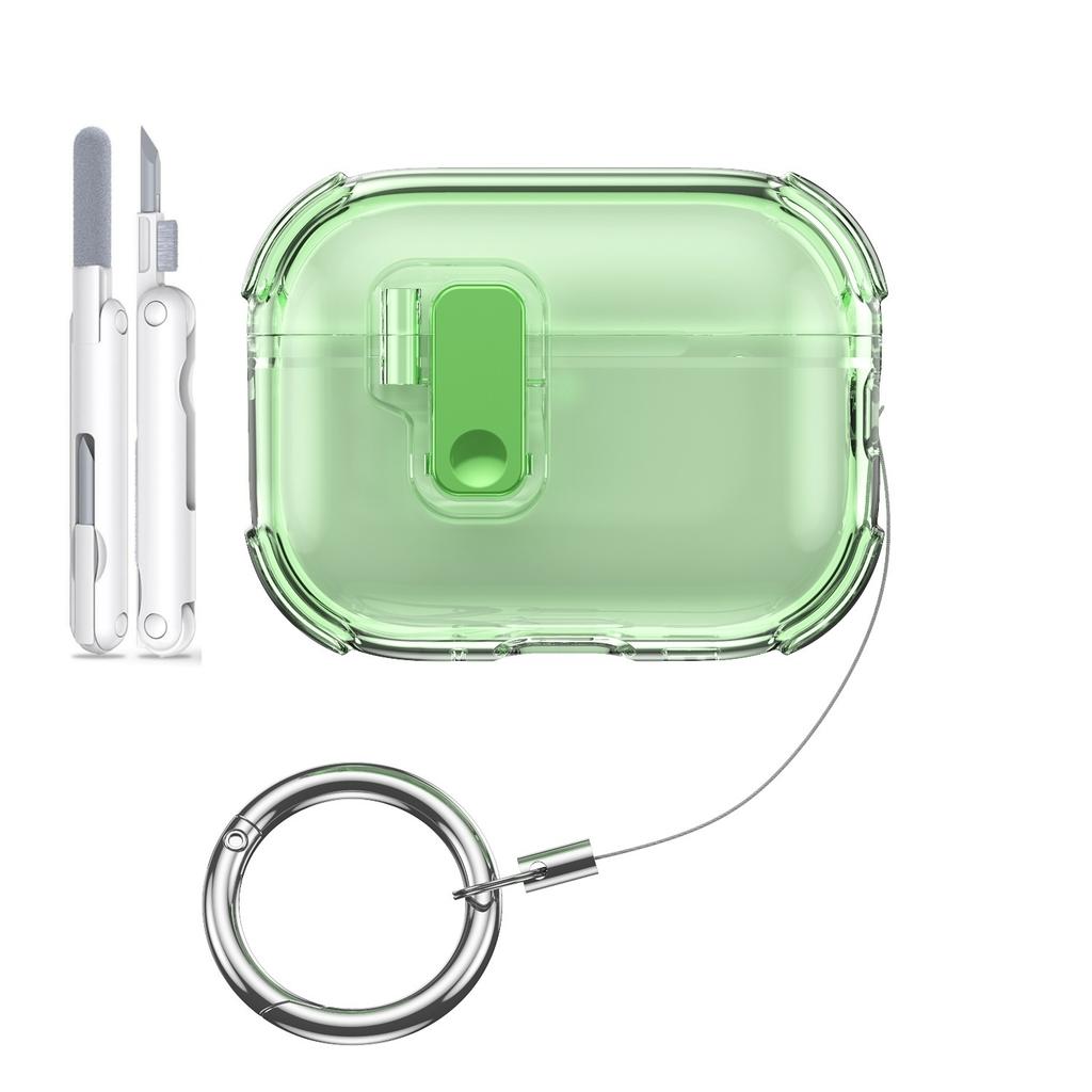 for AirPods Pro 3 Case Cover with Cleaning Kit Secure Lock Clear Case Soft TPU Protective Cover For AirPods Pro 3 with Keychain