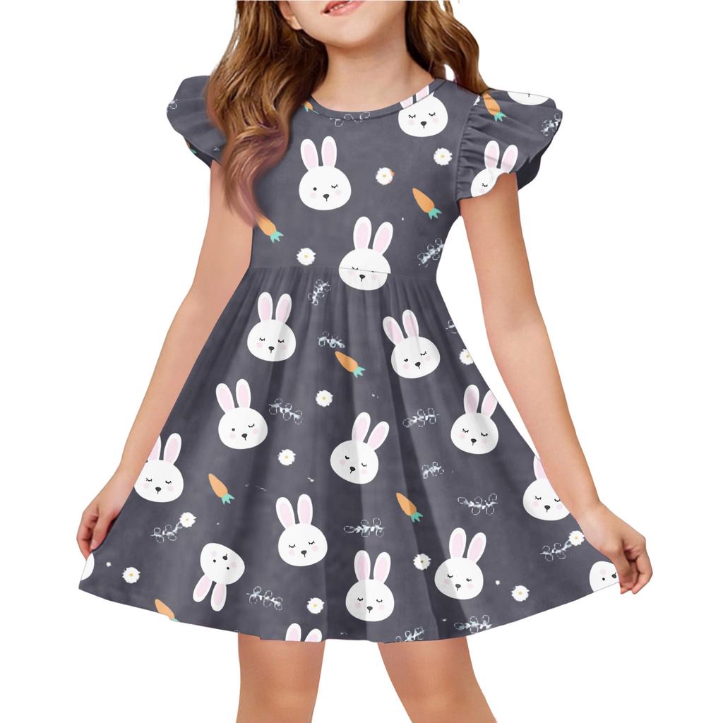 Vestido Infantil Casual de Moda com Manga Morcego