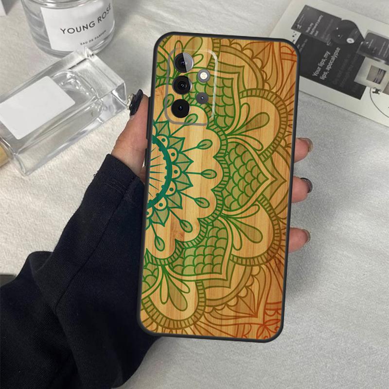 Mandala Wood Floral Case For Samsung Galaxy A14 A24 A34 A54 A51 A71 A13 A23 A33 A53 A73 A12 A22 A32 A52 Coque