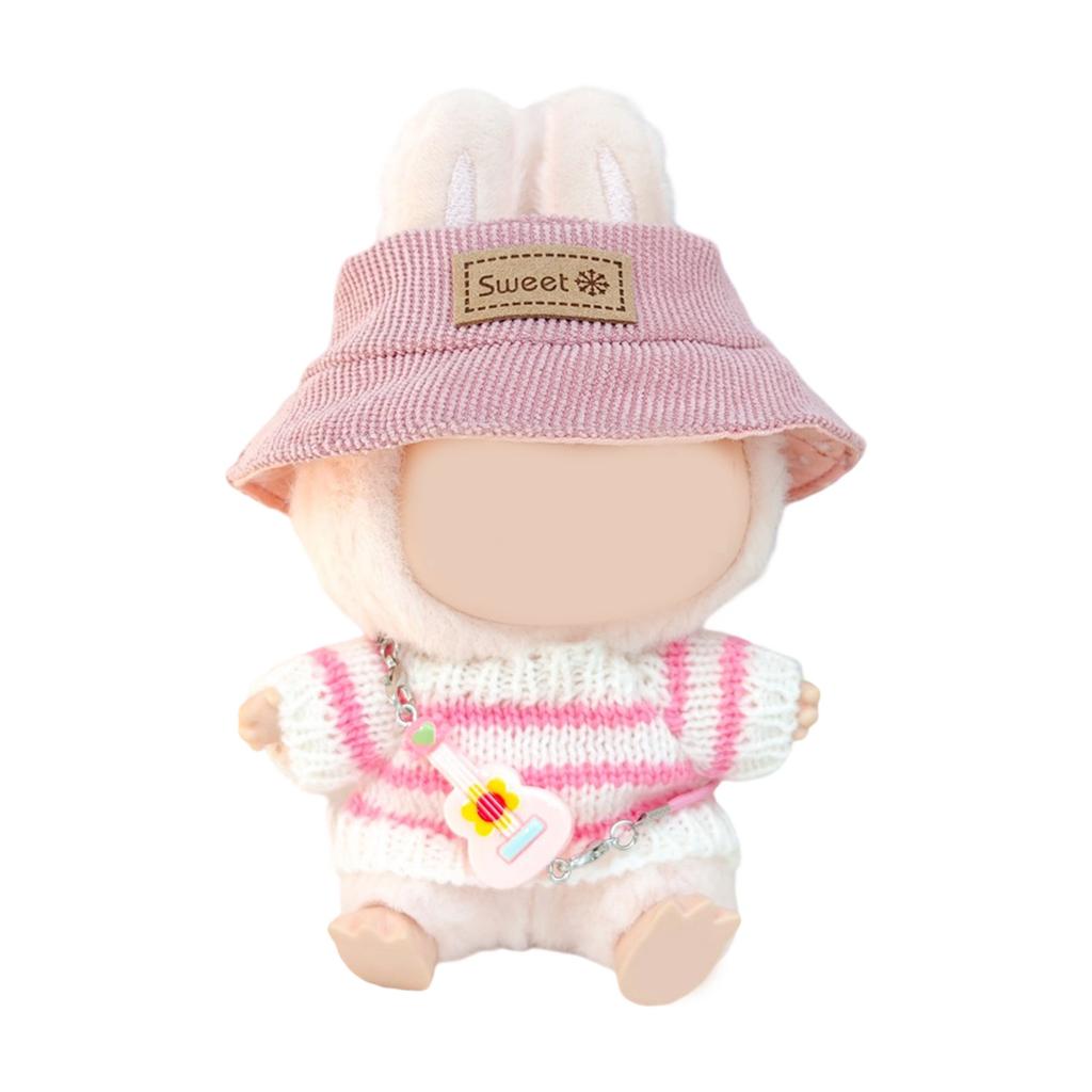 Knit Sweater And Plush Hat Doll Clothes Set For Figure Dolls With Decorative Accessory Fashion Doll Dressingup Outfit