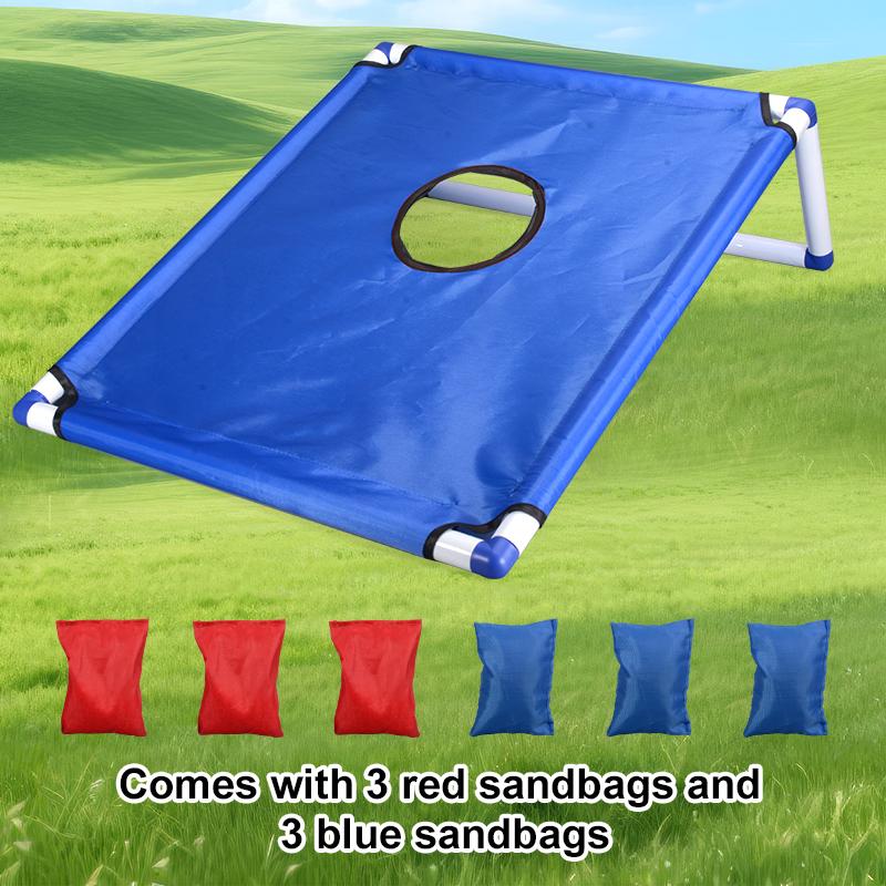 Bean Bags Toss Game Set Kids Toys Portable Cornhole Set with 1 Cornhole Game Board and 6 Bean Bags Yard Toss For Children's Gift