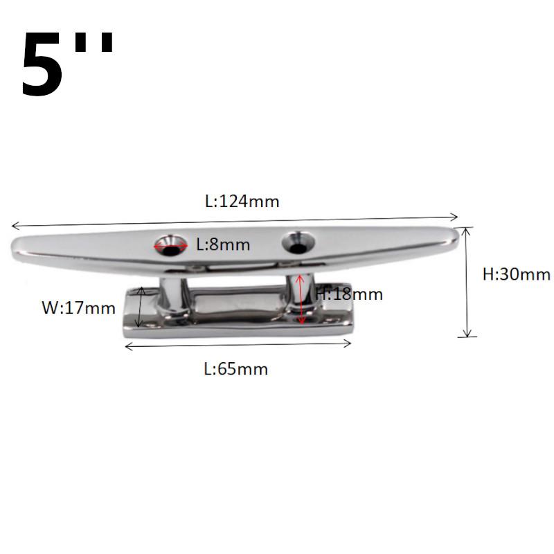 Marine Grade Stainless Steel 316 Low Flat Cleat Boat Cleats 4 Inch 5 Inch 6 Inch 8Inch Mooring Dock Cleat Boat Accessories