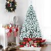1-4PCS Artificial White Snow Christmas Tree PVC Flocked Pine Tree Winter Home Decor for Office Mall Window Party Holiday Display