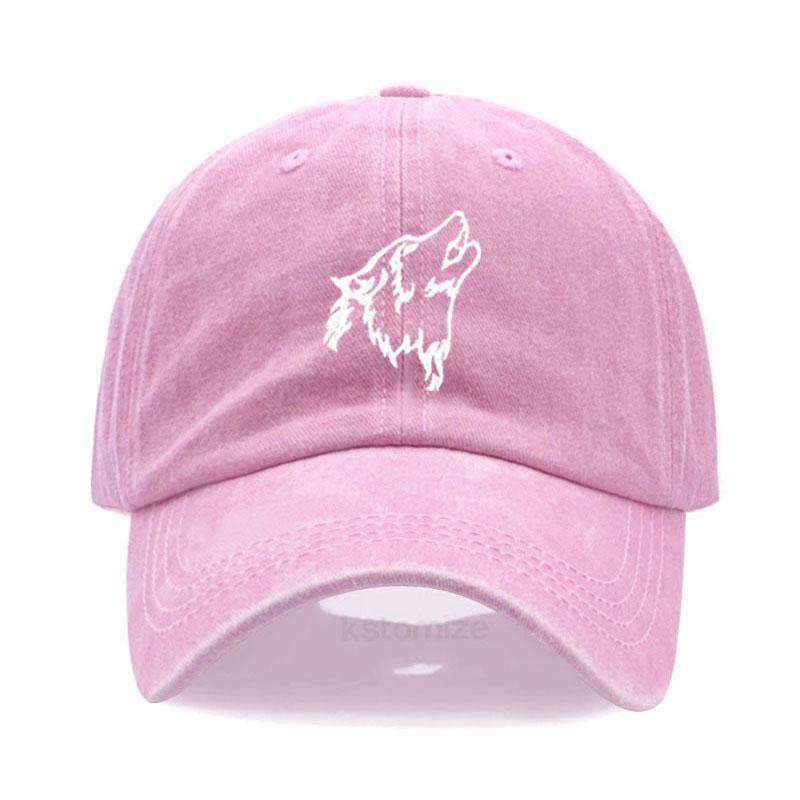 Women's Baseball Cap Men's Washed Cotton Wolf Howl Embroidery Embroidery Dad Hat Sport Golf Caps For Man Sun Hats Dropshipping