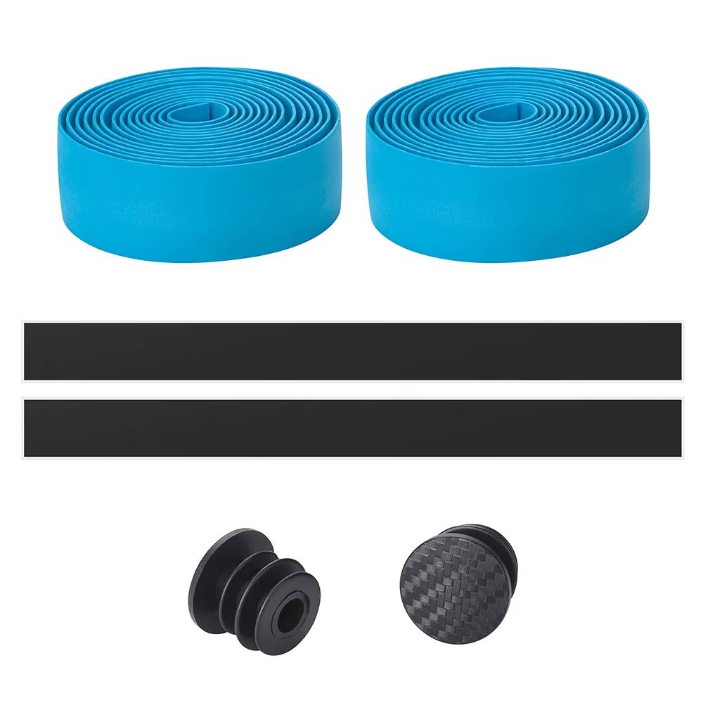 1Pair Bicycle Handlebar Tape Anti-Slip Damping Cycling Road Bike Handle Belt Wraps With Bar End Plugs Accessories for Road Bike