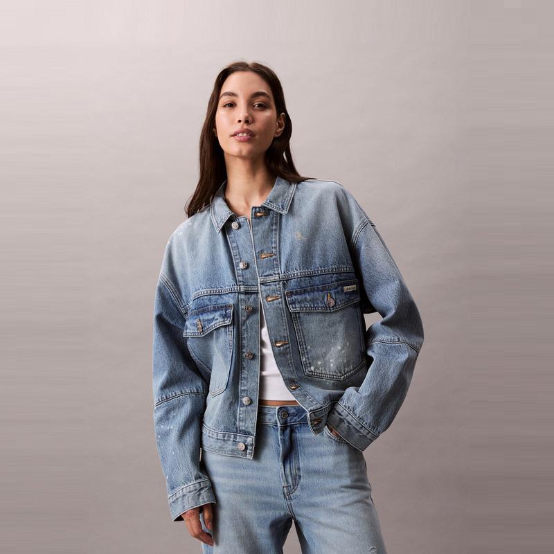 Calvin Klein Vintage Fashion Versatile Comfortable Denim Jacket Women Jackets 47C730G