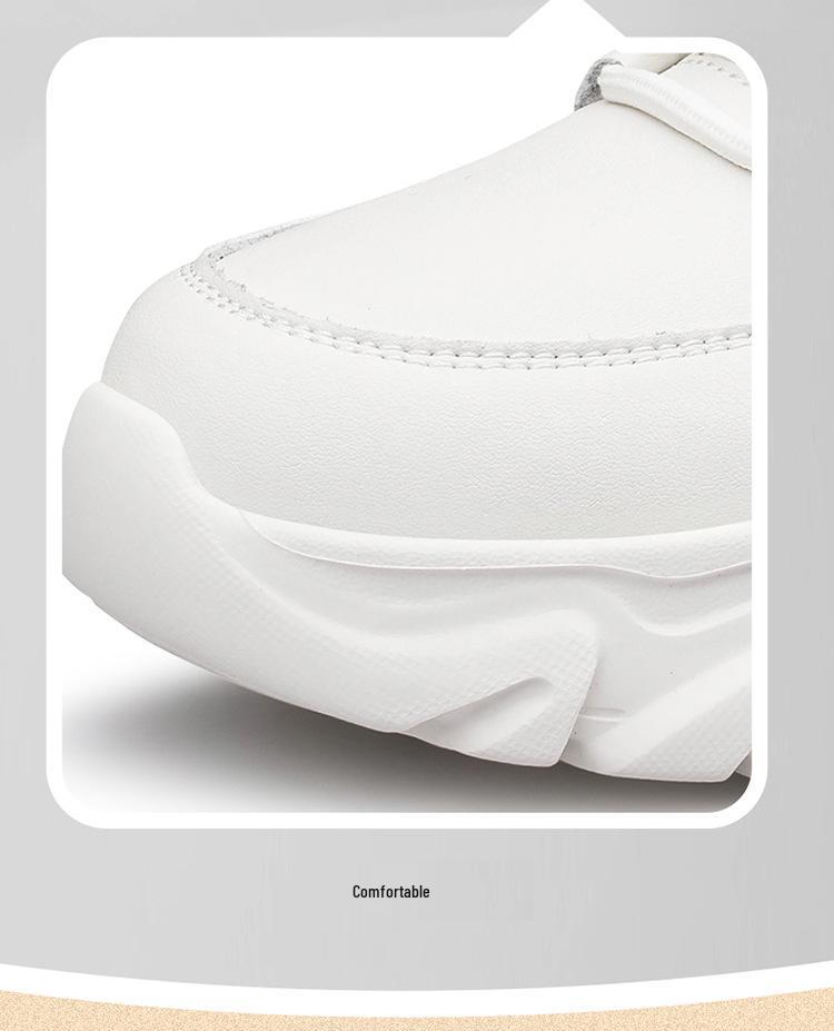 Men's 8cm Height Increasing White Breathable Casual & Running Shoes