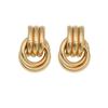 Gold-Tone Geometric Twist Earrings: Fashionable and Versatile Multi-Layer Braided Earrings for Women.