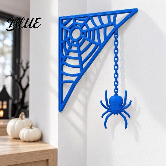 Scary Party Supplies 3D Printed Spider Web Door Corner Decoration for Halloween Party Upside-down Figurine Spooky Upside Down Wall Decor Lightweight