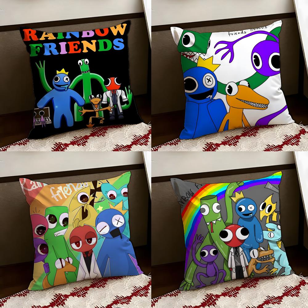 Anime RRainbow FFriends Kissenbezug Wendebezug Weich Langlebig Kissenbezug Zuhause Auto Mehrzweckgebrauch für täglichen Komfort