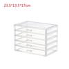 Large Transparent 5-Layer Drawer Organizer for Stationery, Brushes, and Nail Polish - Stackable, No Installation Needed
