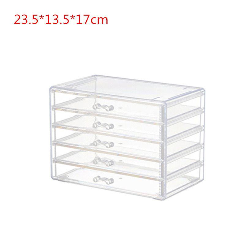 Large Transparent 5-Layer Drawer Organizer for Stationery, Brushes, and Nail Polish - Stackable, No Installation Needed